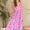 Abstract Floral V-Neck Maxi Dress