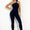 Asymmetrical Neck Wide Strap Active Jumpsuit