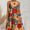 FAM-FAM Tiered Printed Round Neck Sleeveless Dress