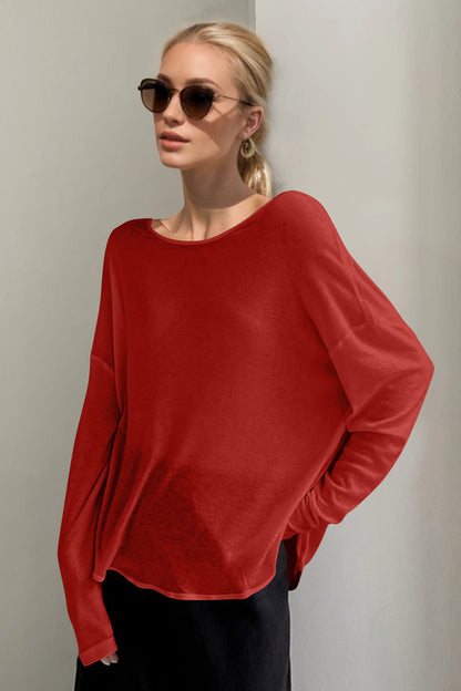 Basic Bae High-Low Long Sleeve T-Shirt