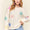 Stars Pattern Round Neck Drop Shoulder Sweater