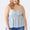 Zenobia Plus Size Frill Smocked Floral Sweetheart Neck Cami