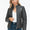 Snobbish Faux Leather Zip Up Mock Neck Jacket