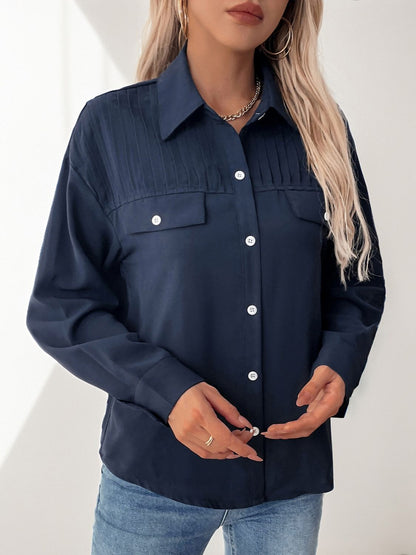 Perfee Buttoned Down Long Sleeve Shirt