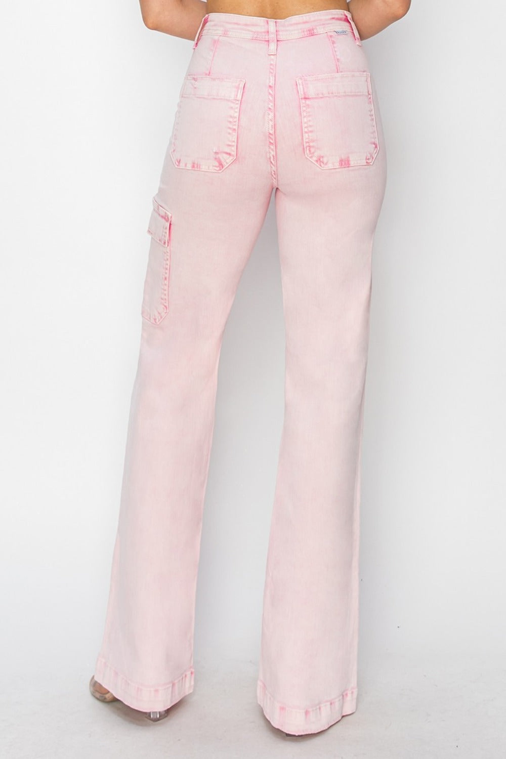Full Size High Rise Cargo Pocket Jeans