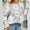 Angel Wings Daisy Print Openwork Round Neck Sweater