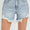 RISEN High Rise Side Step Hem Denim Shorts