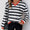 Perfee Contrast Striped Long Sleeve Hoodie