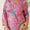 Plus Size Printed Notched Long Sleeve Blouse