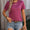 Mandy Heathered Round Neck Short Sleeve T-Shirt