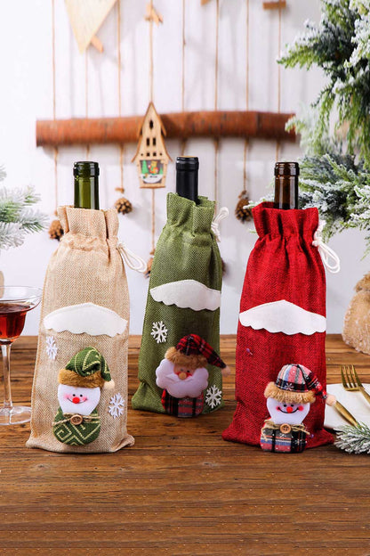 4-Pack Christmas Gnome Bottle Cover