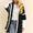 Davi & Dani Fuzzy Trim Open Front Loose Fit Cardigan