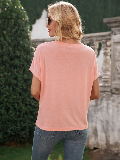 Ivy Lane Pocketed Round Neck Short Sleeve T-Shirt