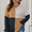 Plus Size Color Block Round Neck Sweater