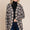 BOMBOM Houndstooth Open Front Cocoon Knit Cardigan