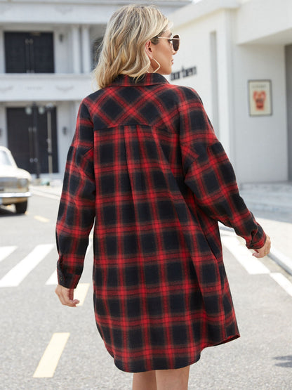 Lovelet Plaid Button Up Collared Neck Shirt