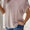 Plus Size Decorative Button Round Neck Short Sleeve T-Shirt