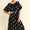 Polka Dot Puff Sleeves Waist Tie Midi Dress