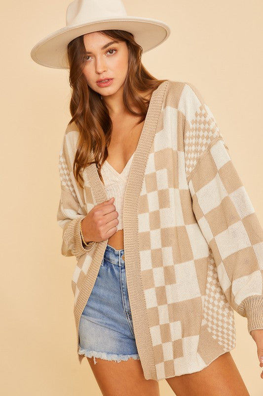 Chickened Open Front Drop Shoulder Cardigan