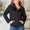 Perfee Half Buttoned Collared Neck Sweatshirt with Pocket