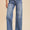 Annie Wear Decorative Seams Wide Leg Jeans